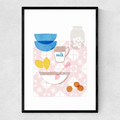 Portuguese Kitchen 50x70cm Frame Black Narrow (15mm) 