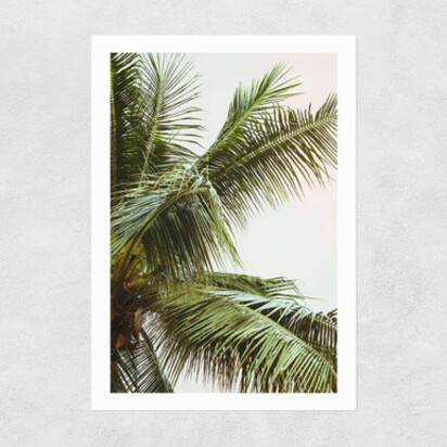 Palm Trees Above Me A3 (29.7 x 42cm) Frame Natural Oak Medium (22mm) 