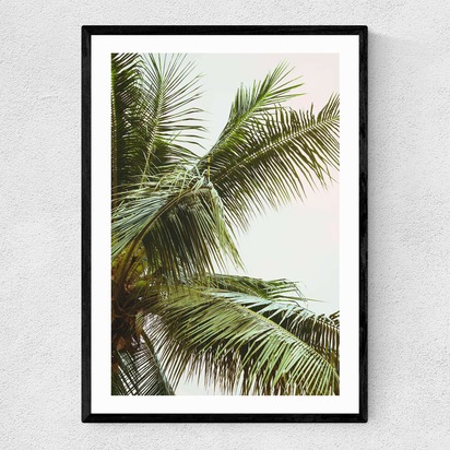 Palm Trees Above Me A2 (42 x 59.4cm) Frame Black Narrow (15mm) 