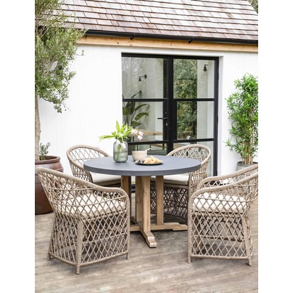 Garden Trading Burcot Round Dining Table Slate Grey Medium Lfbu97