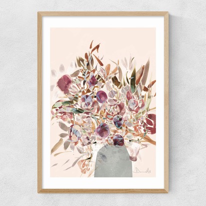 Blossoms by Dan Hobday A2 (42 x 59.4cm) Frame Natural Oak Narrow (15mm) 