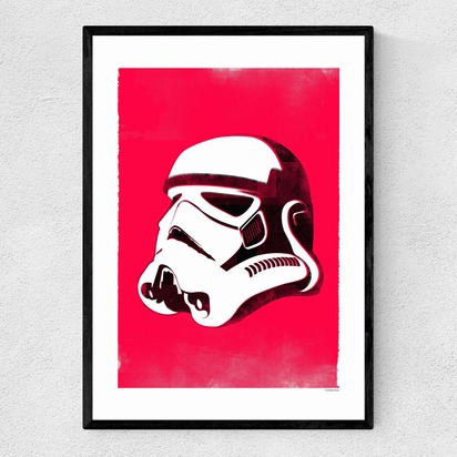 Star Wars Helmet - Stormtrooper A3 (29.7 x 42cm) Frame Black Narrow (15mm) 