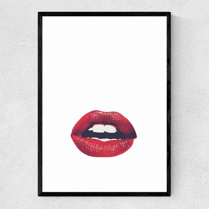 Lips A2 (42 x 59.4cm) Frame Black Narrow (15mm) 