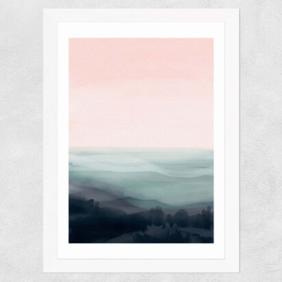 Morning by Dan Hobday A2 (42 x 59.4cm) Frame Natural Oak Narrow (15mm) 