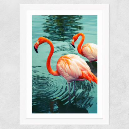 Flamingoes A1 (59.4 x 84.1cm) Frame Black Medium (22mm) 