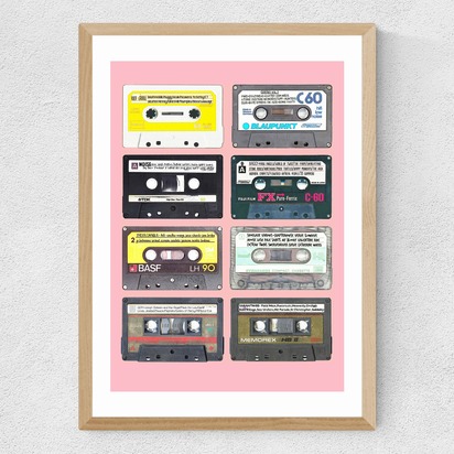 Mixtapes A2 (42 x 59.4cm) Frame Natural Oak Medium (22mm) 