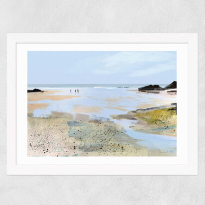 Sea View by Dan Hobday A3 (29.7 x 42cm) Frame Natural Oak Narrow (15mm) 