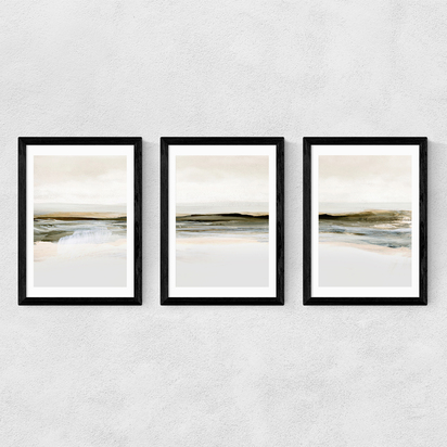 Orkney Triptych 3 x A2 (42 x 59.4cm) Frame Black Medium (22mm) 