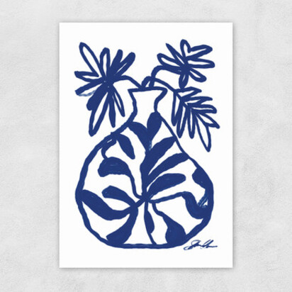 Blue Vase A3 (29.7 x 42cm) Frame Black Medium (22mm) 