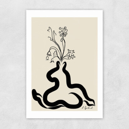 Inky Flowers A3 (29.7 x 42cm) Unframed 