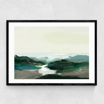 Highland View A1 (59.4 x 84.1cm) Frame Black Narrow (15mm) 