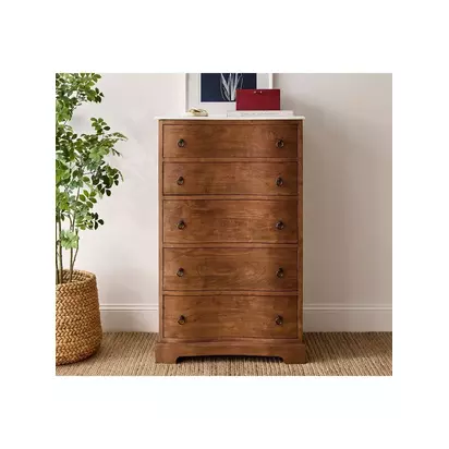 Pottery Barn Scarlett Tallboy Chest, Brogan Brown Brogan Brown | H132 x W81 x D51cm