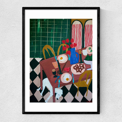 Kitchen Stories A2 (42 x 59.4cm) Frame Black Narrow (15mm) 