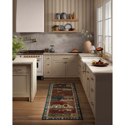 Alder Rust Red & Blue Rug - 150 x 215 cm - All-In-One Rug