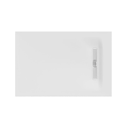 Crosswater Vito 25mm Dolomite Stone Resin Gloss White Rectangular Shower Tray with Linear Waste - 800 x 1200mm