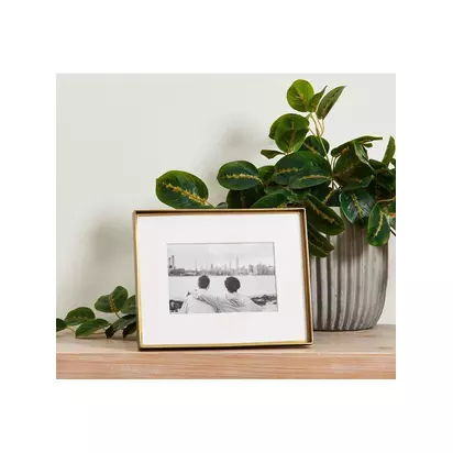 Pottery Barn Stowe Metal Photo Frame & Mount, Brass Brass | H26 x W21 x D2cm