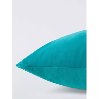 John Lewis ANYDAY Square Velvet Cushion Teal | 45 x 45cm