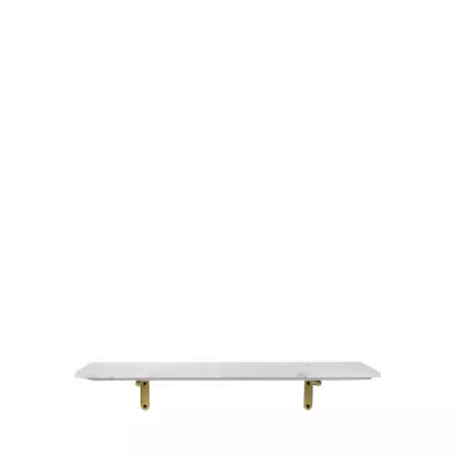 Swoon Jackman Marble Wall Shelf, White White Marble | H12cm x W75cm x D23cm