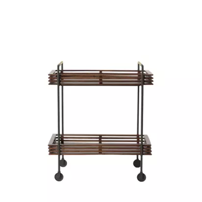 Swoon Weaving Bar Trolley, Dark Brown Dark Brown | H85cm x W75cm x D45cm