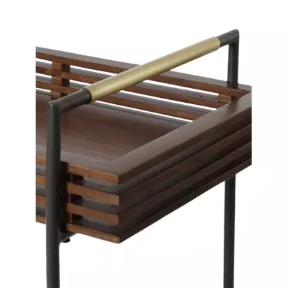 Swoon Weaving Bar Trolley, Dark Brown Dark Brown | H85cm x W75cm x D45cm