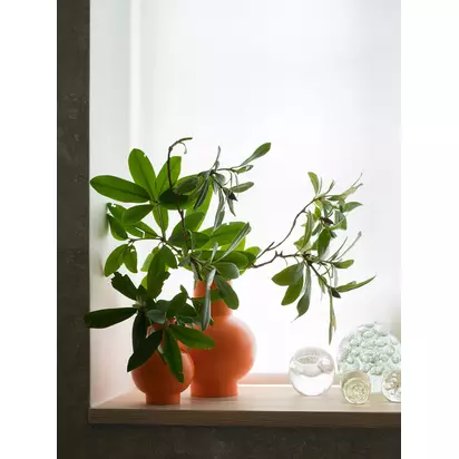 raawii Strøm Large 	Earthenware Vase, H24cm, Vibrant Orange Vibrant Orange | 24 x 18 cm