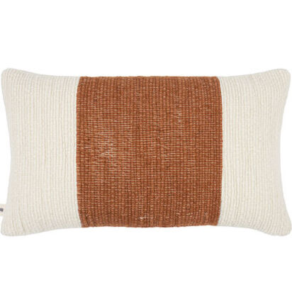 Loaf 40X66 Knitty Stripe Wool Cushion in Terracotta Steel/enamel Finish