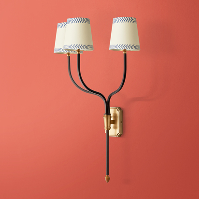 Triple Besidem wall fitting in antique brass