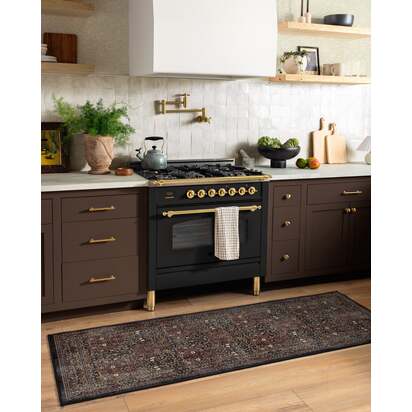 Blackthorn Charcoal & Amber Rug by Morris & Co. - 75 x 215 cm - All-In-One Rug