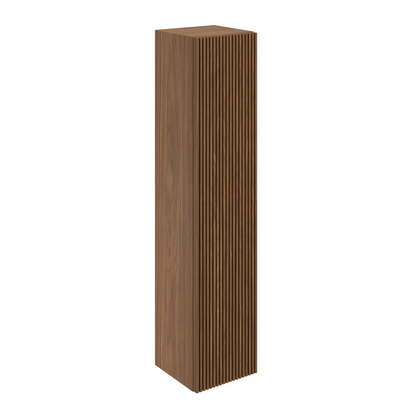 Crosswater Limit Wall Mounted Slatted Door Tall Storage Unit - Royal Walnut