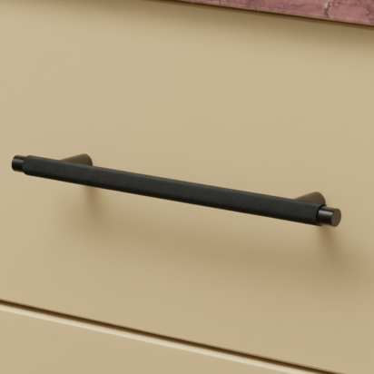 KEPLER Knurled T Bar Handle - Black - 160mm (96mm CC)