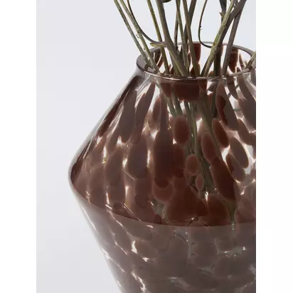 John Lewis Angular Confetti Glass Vase, H20cm, Brown Multi | H19.70 x W18.50 x D18.50cm