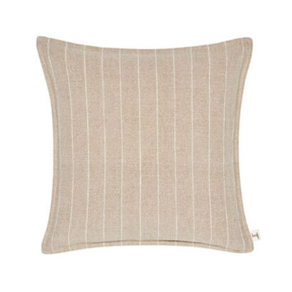 Loaf 43 x 43cm Stripey Stitch Linen Cushion Lost Truffle Taupe