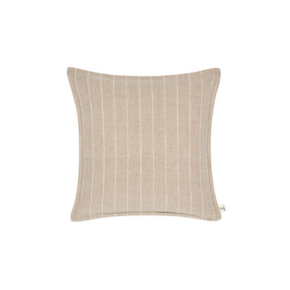 Loaf 43 x 43cm Stripey Stitch Linen Cushion Lost Truffle Taupe