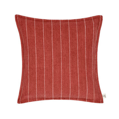 Loaf 43 x 43cm Stripey Stitch Linen Cushion in Red