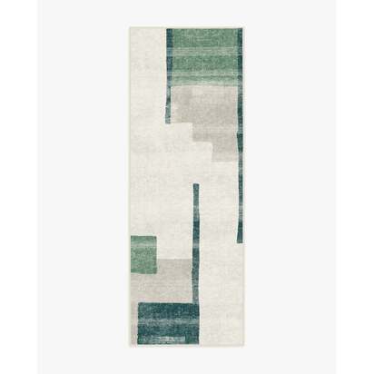 Haylan Ivory & Green Rug - 75 x 215 cm - All-In-One Rug