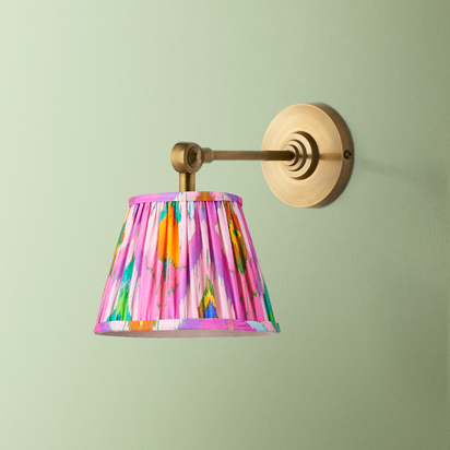 Elbow wall fitting IP44 in antique brass