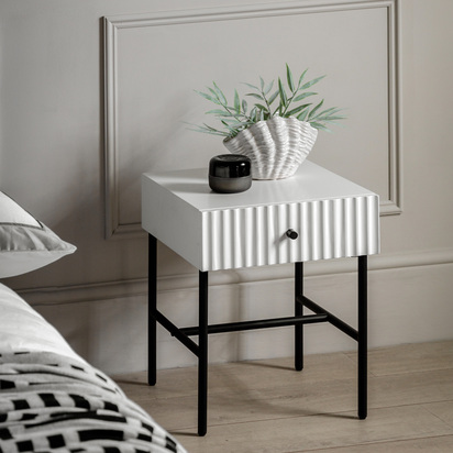 Buckhurst 1 Drawer Bedside White 400x400x500mm