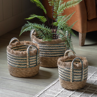 Brookgate Woven Basket Ink Stripe S/3