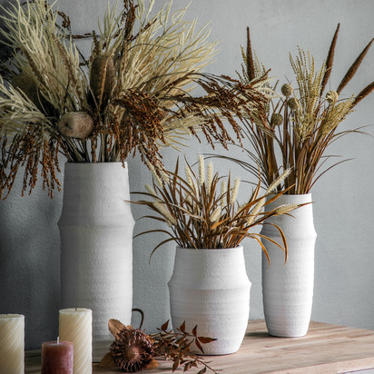 Eastcott Vase White 185x185x455mm  - Medium