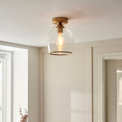 Genoa Ceiling 1 Light Brushed Aged Brass