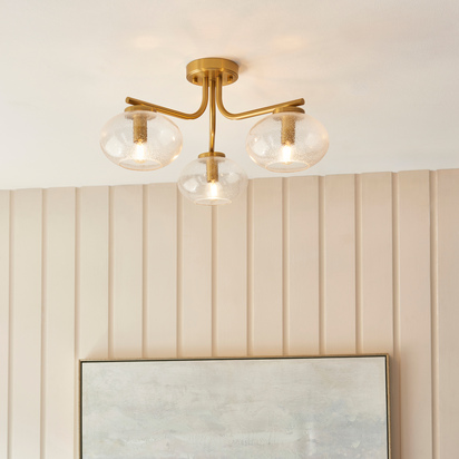 Ravello 3 Ceiling Light Warm Brass