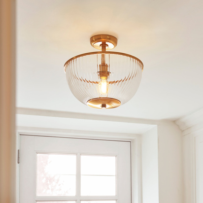 Toledo Bowl Ceiling Light Vintage Brass