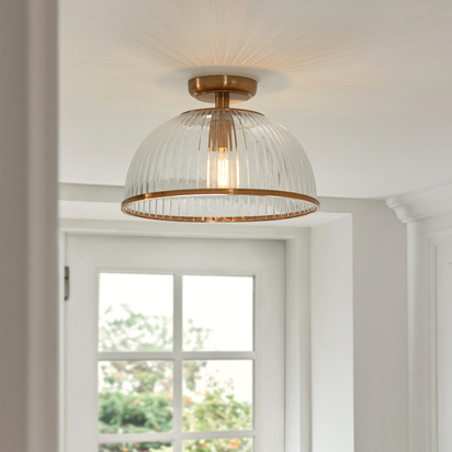 Toledo Domed Ceiling Light Vintage Brass
