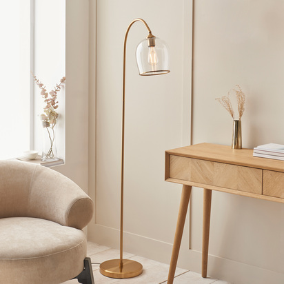 Ashcroft Floor Light Brushed Aged Brass