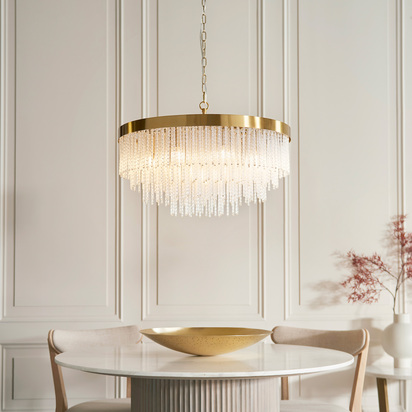 Cobham Grand 9 Pendant Light Brushed Aged Brass