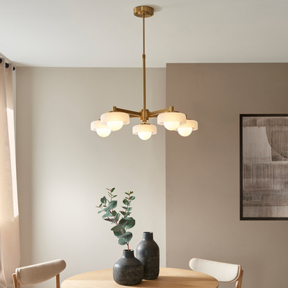 Granada 5 Pendant Light Brushed Aged Brass