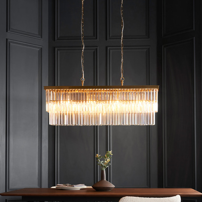 Holt 4 Bar Pendant Light Brushed Aged Brass