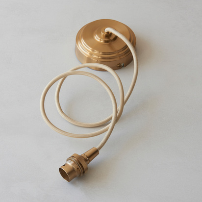 Ledbury 1 Pendant Light Brushed Aged Brass/Natural