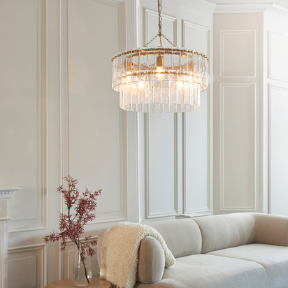 Muswell 5 Tiered Pendant Light Brushed Aged Brass