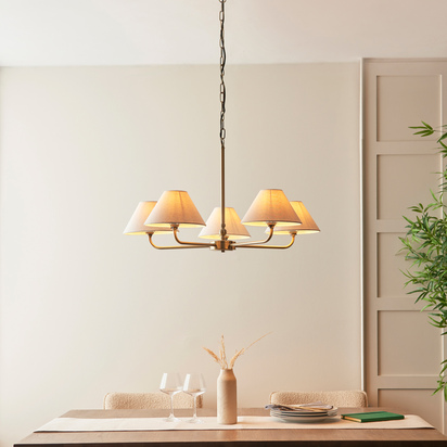 Parsons Green 5 Pendant Light Antique Brass